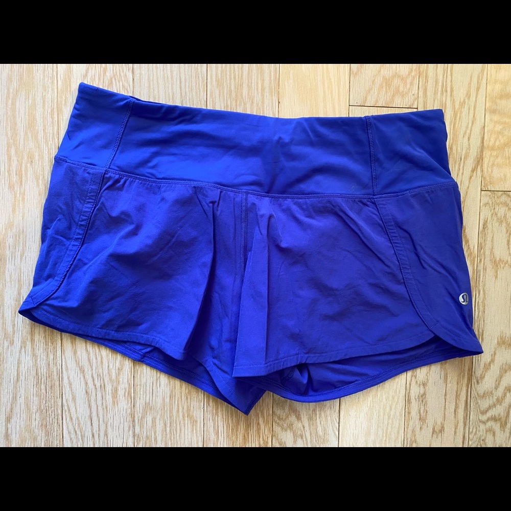 Lululemon size 6 purpleish-blue speed shorts